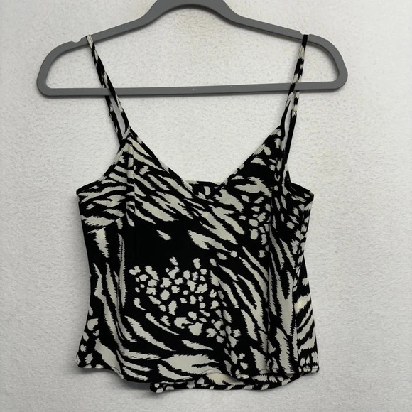 Veronica Beard Ashlynn Silk Blouse Sheer 2 Black and Bone Button Down - Picture 13 of 16